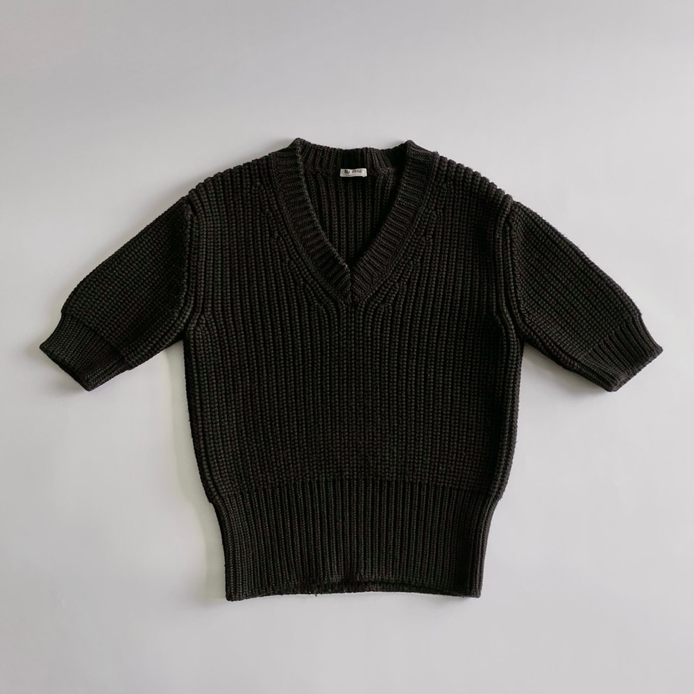 Vintage Miu Miu Wool V-neck Cropped Sweater